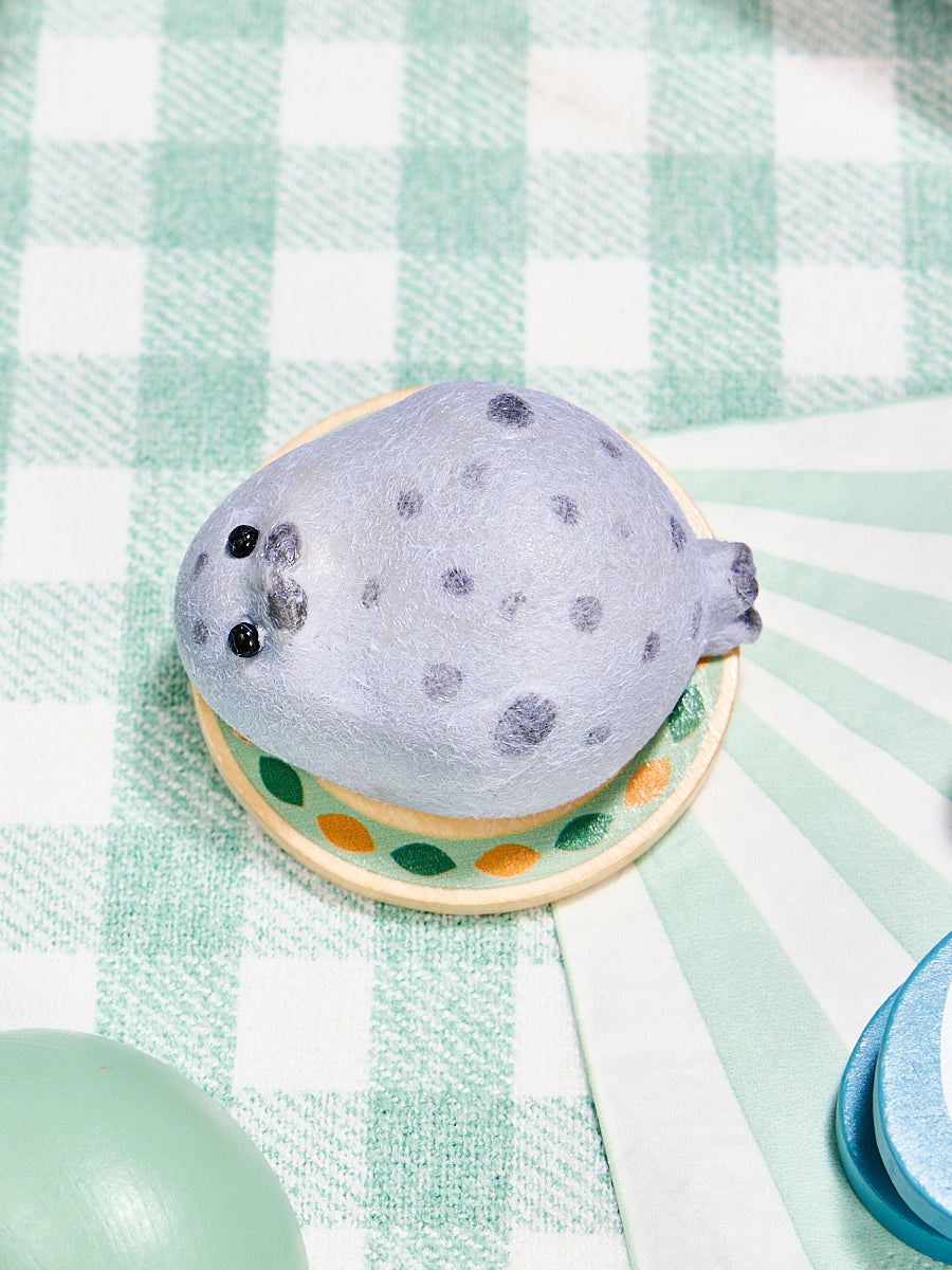 Flocked Cute Grey Seal with Dots Taba Squishy - Image 8