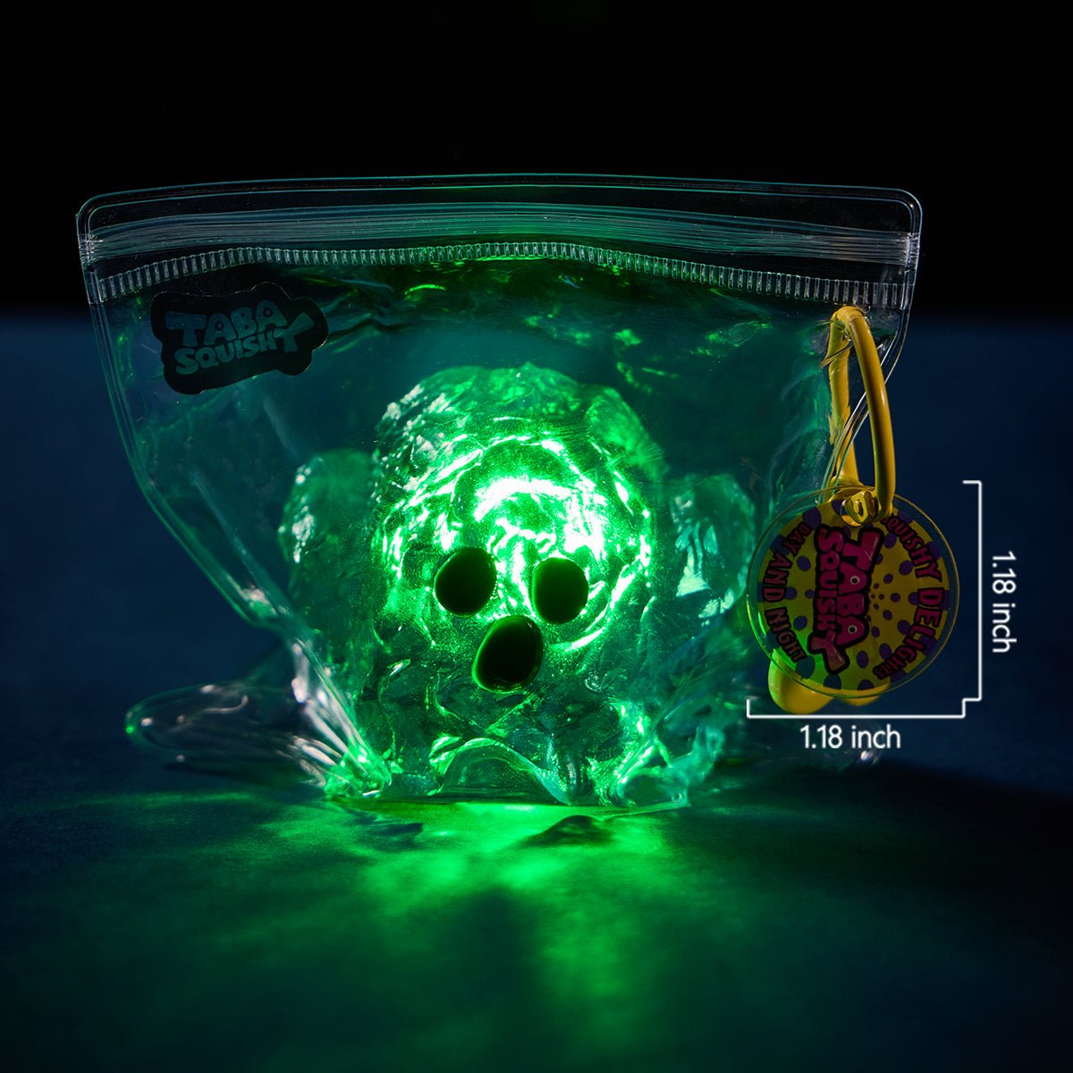 Clear Ghost with Green Light Taba Squishy - Image 5