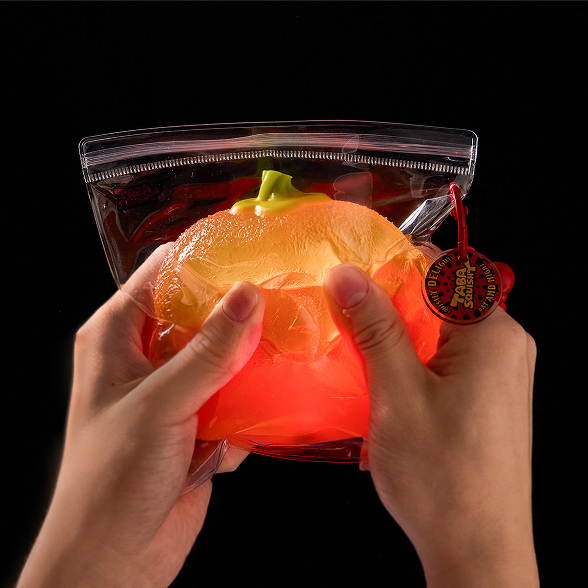200g Clear Pumpkin with Red Light Taba Squishy - Image 4