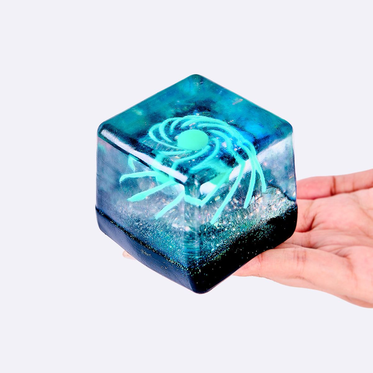 Nested Cyan Space Ice Cube Taba Squishy - Image 4