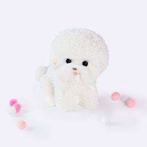 Flocked White Bichon Taba Squishy