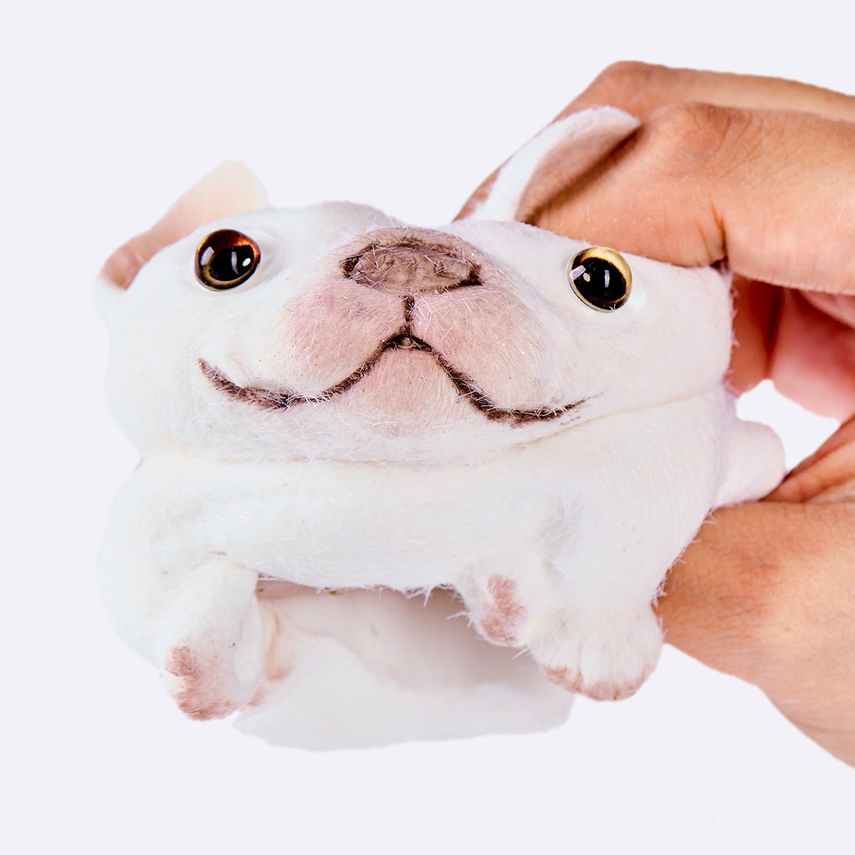Flocked White French Bulldog Taba Squishy - Image 2