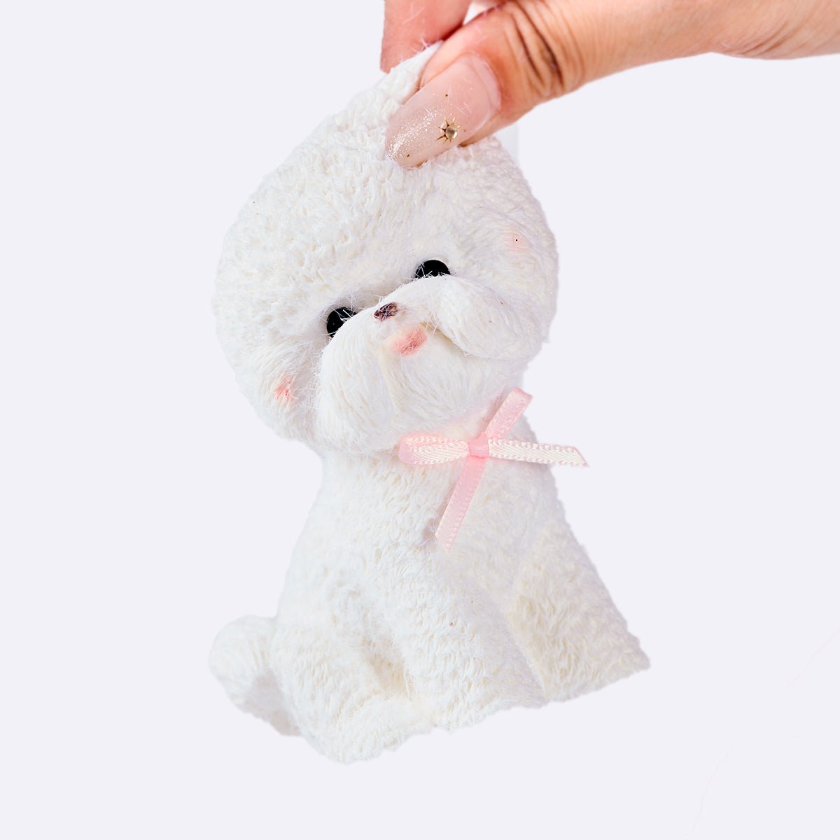 Flocked White Bichon Taba Squishy - Image 3