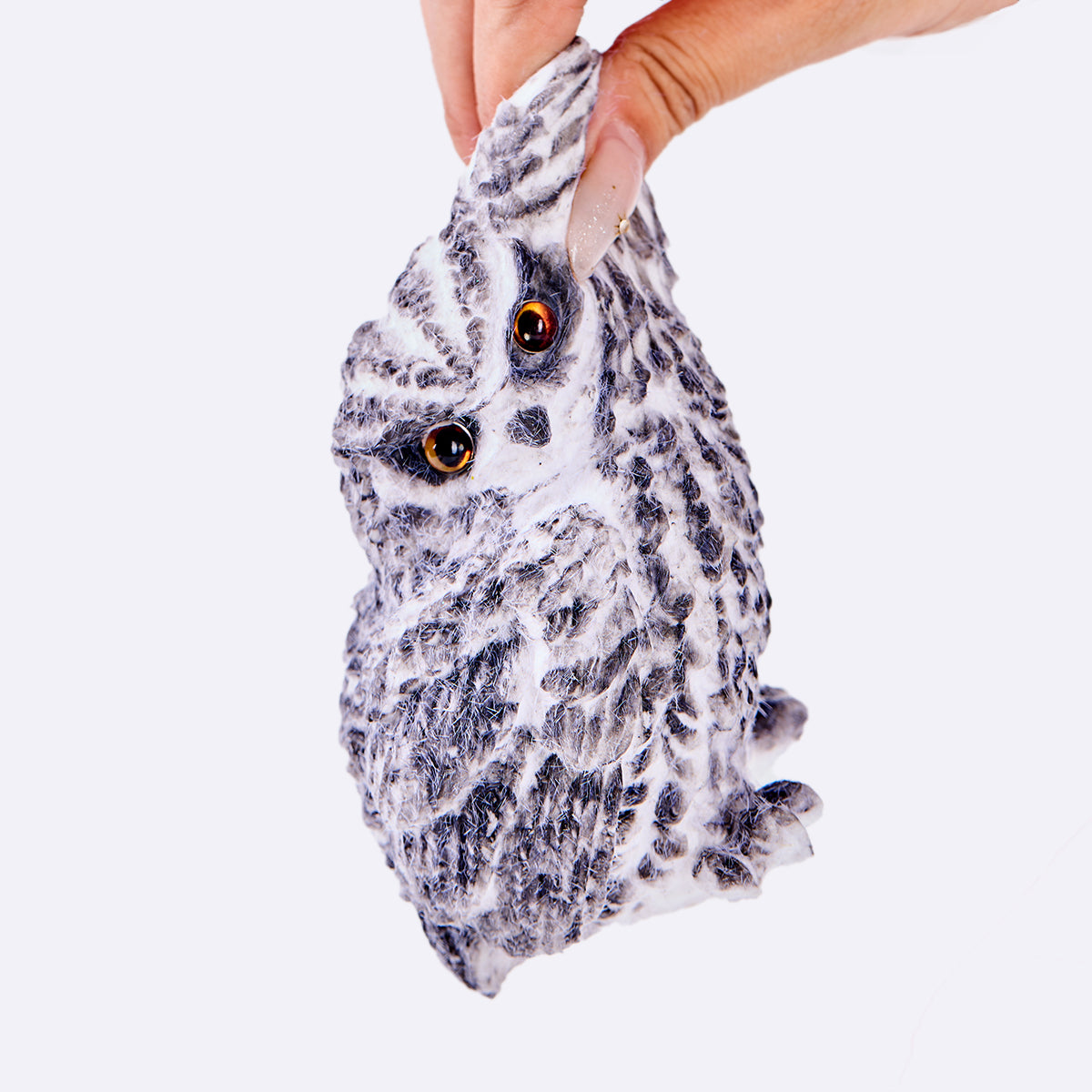 Flocked Gray Owl Taba Squishy - Image 2