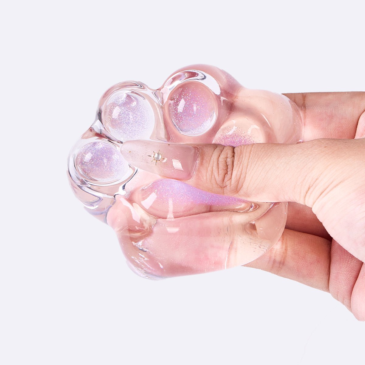Glitter Clear-purple Paw Taba Squishy - Image 4