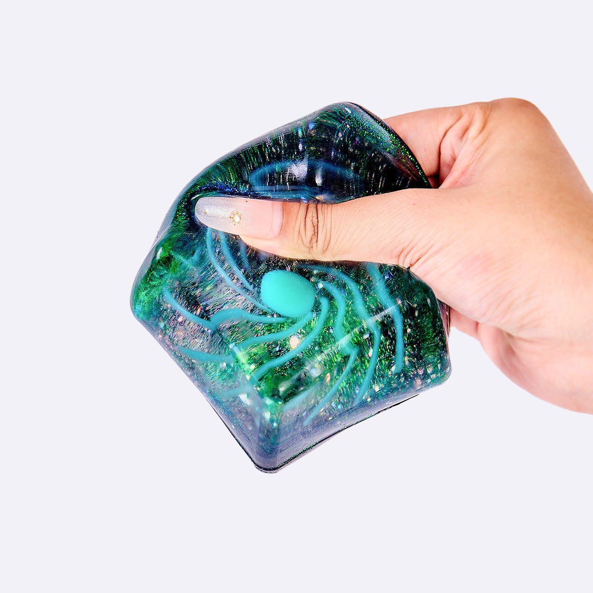 Nested Cyan Space Ice Cube Taba Squishy - Image 2