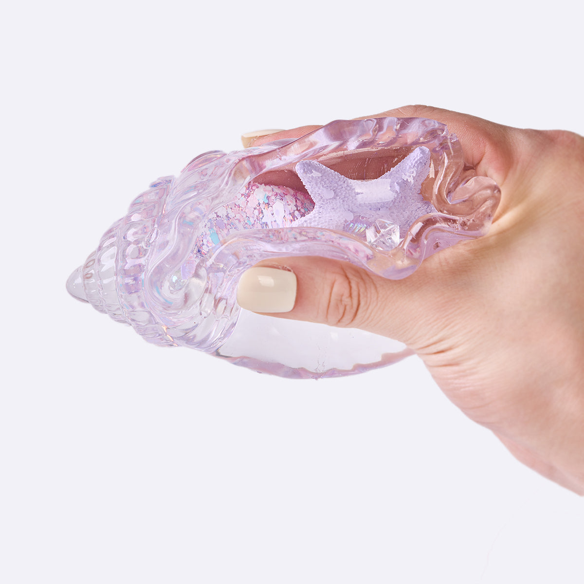 Blingbling Transparent-purple Conch with Starfish Taba Squishy - Image 2