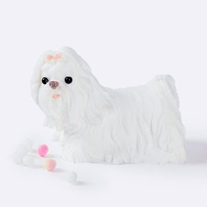 Flocked White Maltese Taba Squishy