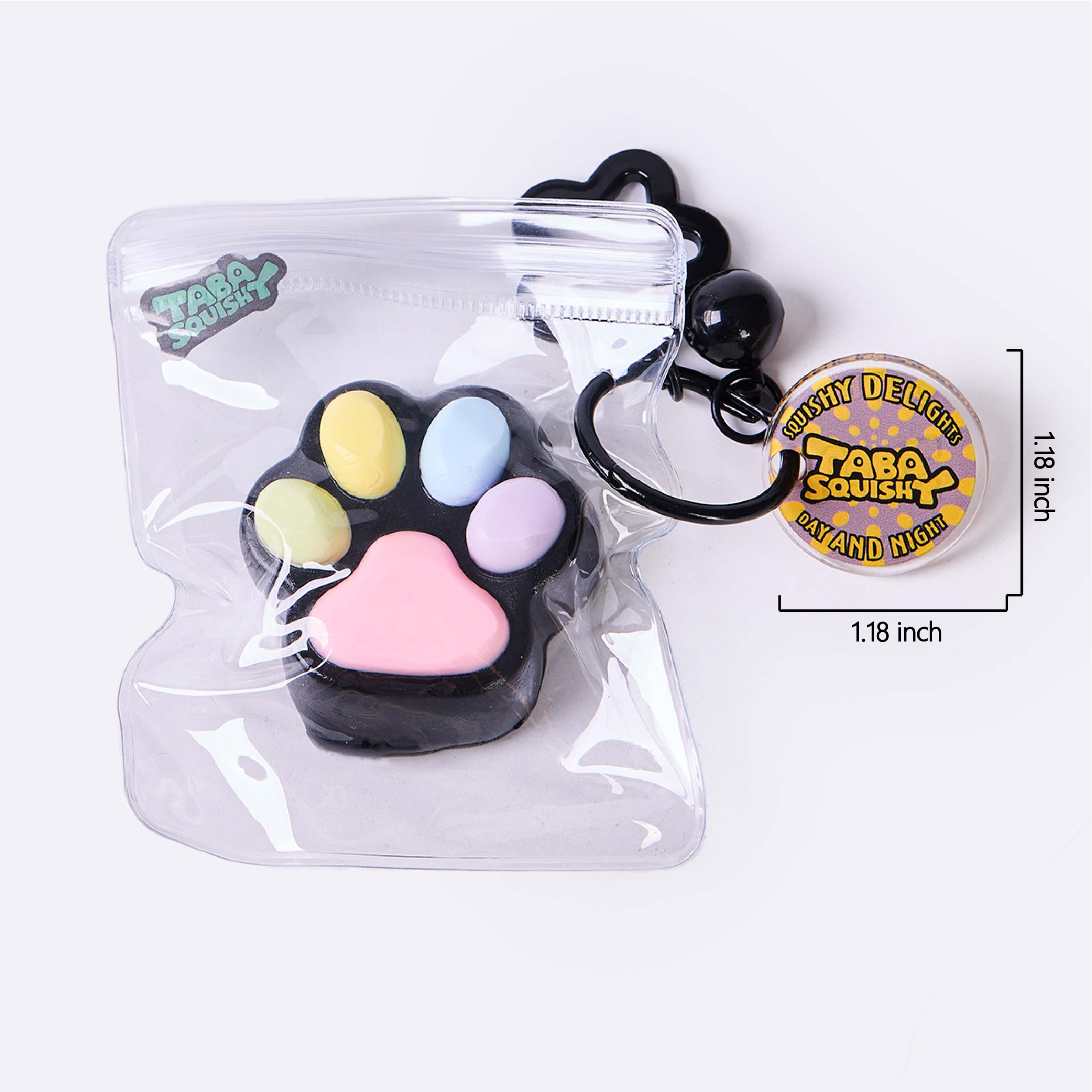 45g Black-colorful Paw Taba Squishy - Image 6