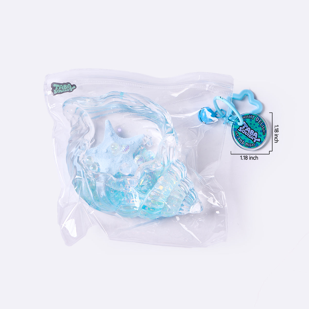 Blingbling Transparent-blue Conch with Starfish Taba Squishy - Image 6
