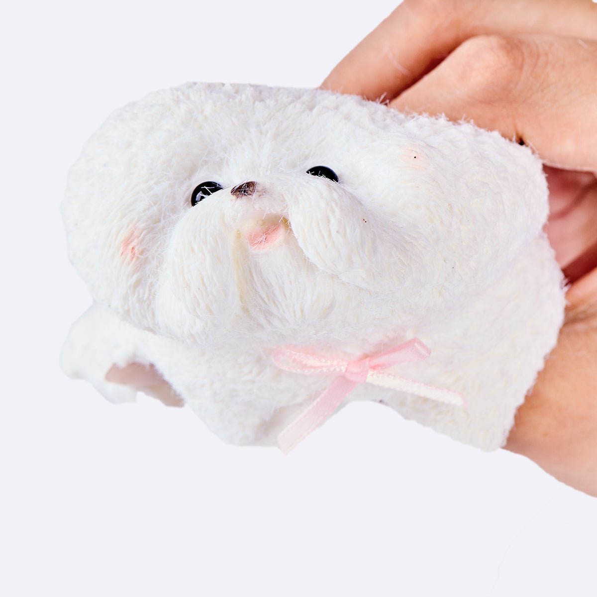 Flocked White Bichon Taba Squishy - Image 2