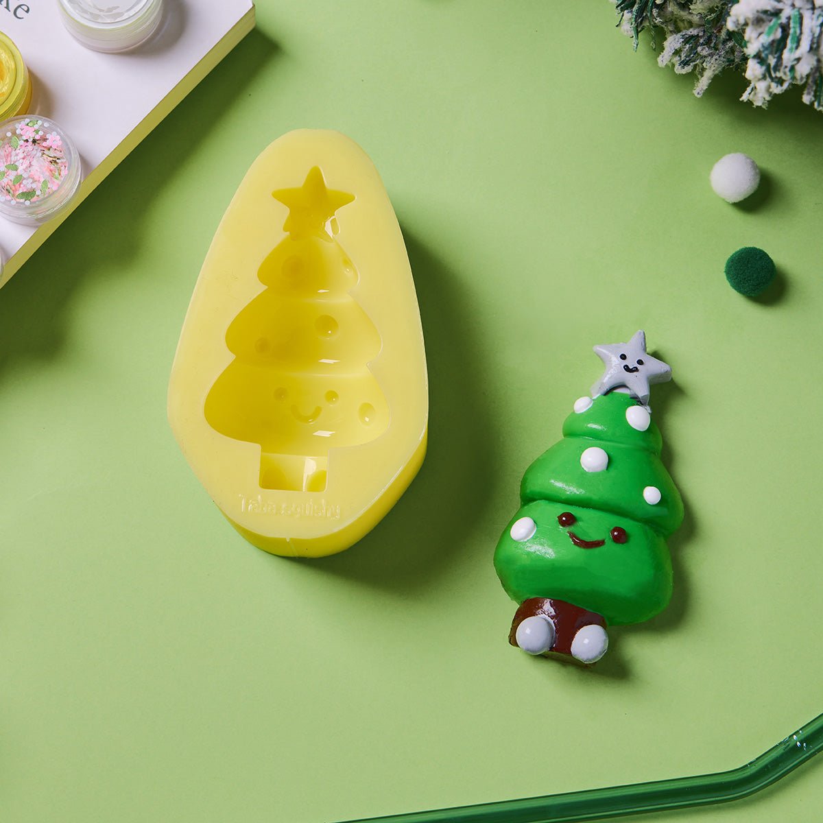 Cute Christmas Tree Taba Squishy DIY Mold Set - Image 2