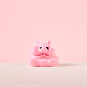 Flocked Pink Hamster Taba Squishy