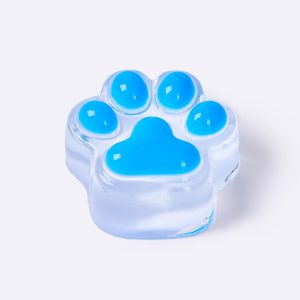 Clear Neon Blue Paw Taba Squishy