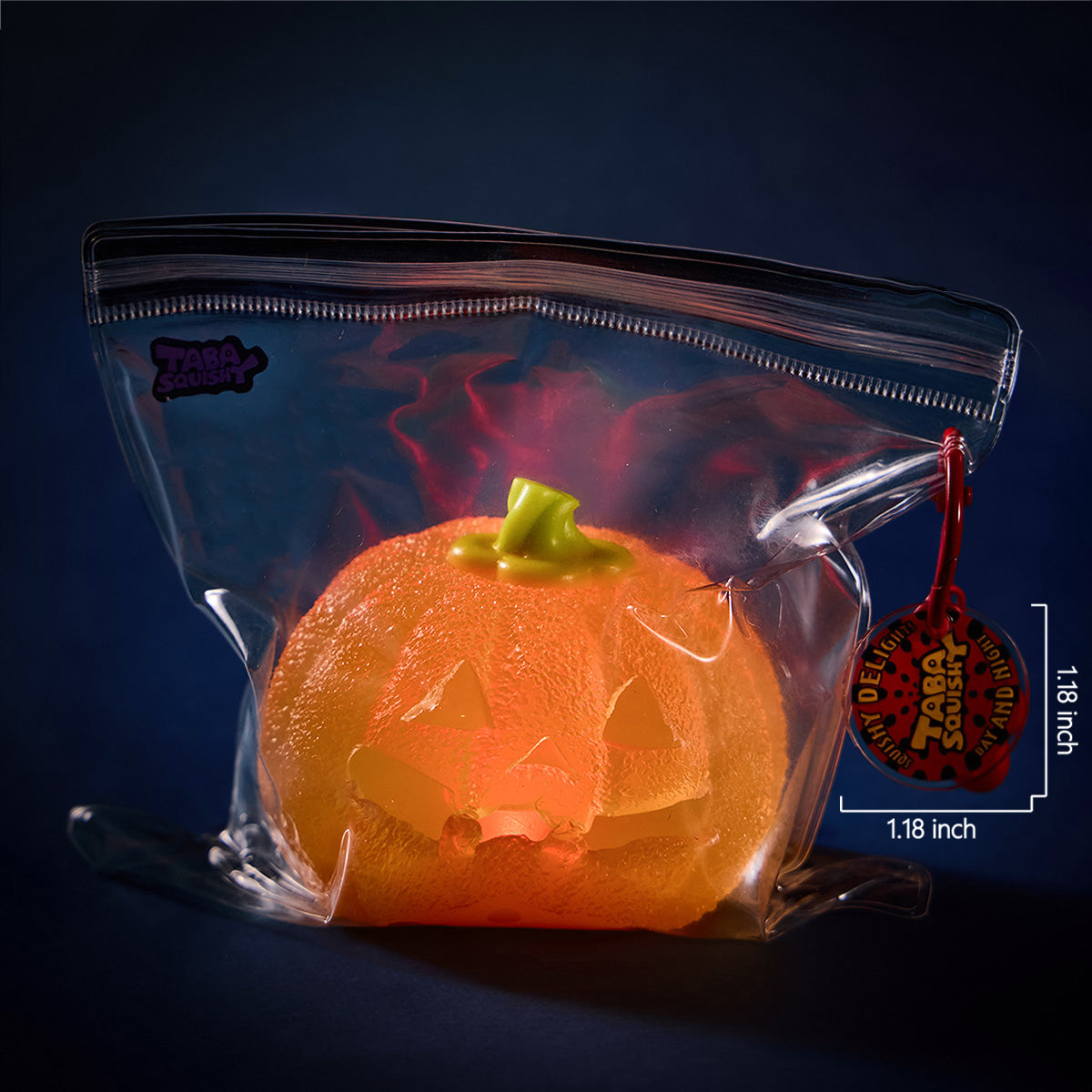 200g Clear Pumpkin with Red Light Taba Squishy - Image 5