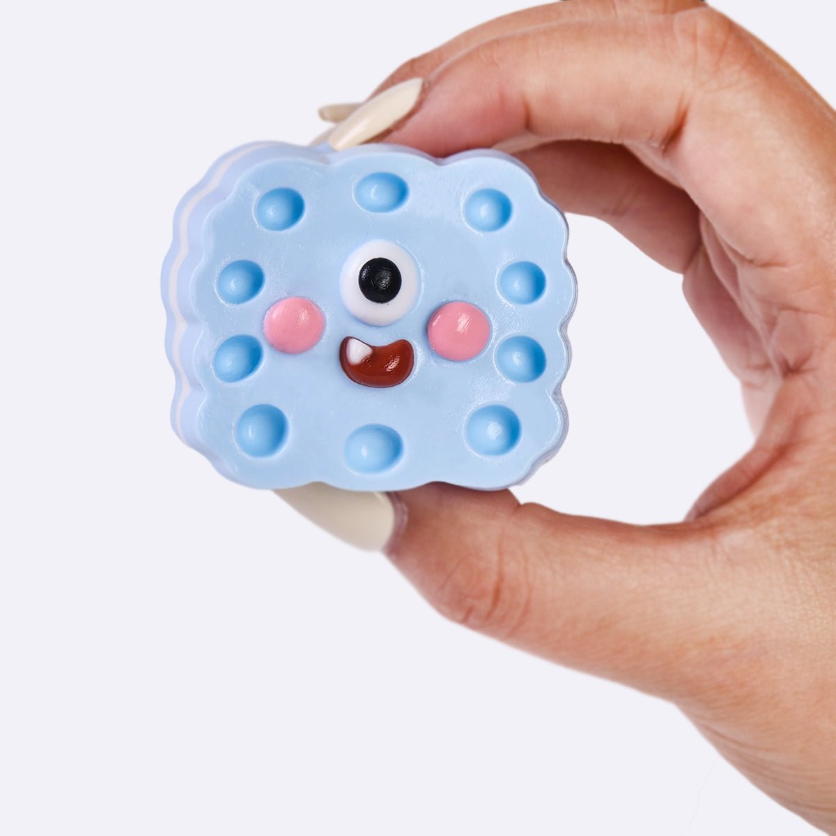 Blue Cute Monster Sandwich Cookie Taba Squishy - Image 4