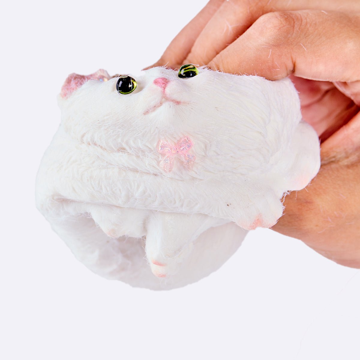 Flocked White Cat Taba Squishy - Image 2