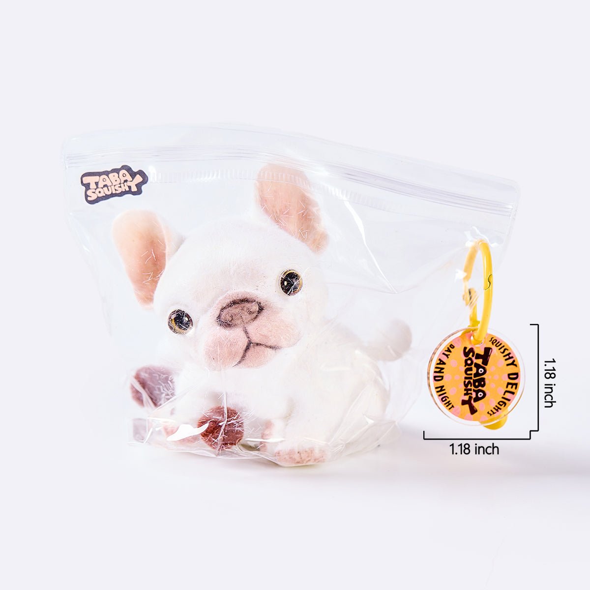 Flocked White French Bulldog Taba Squishy - Image 6
