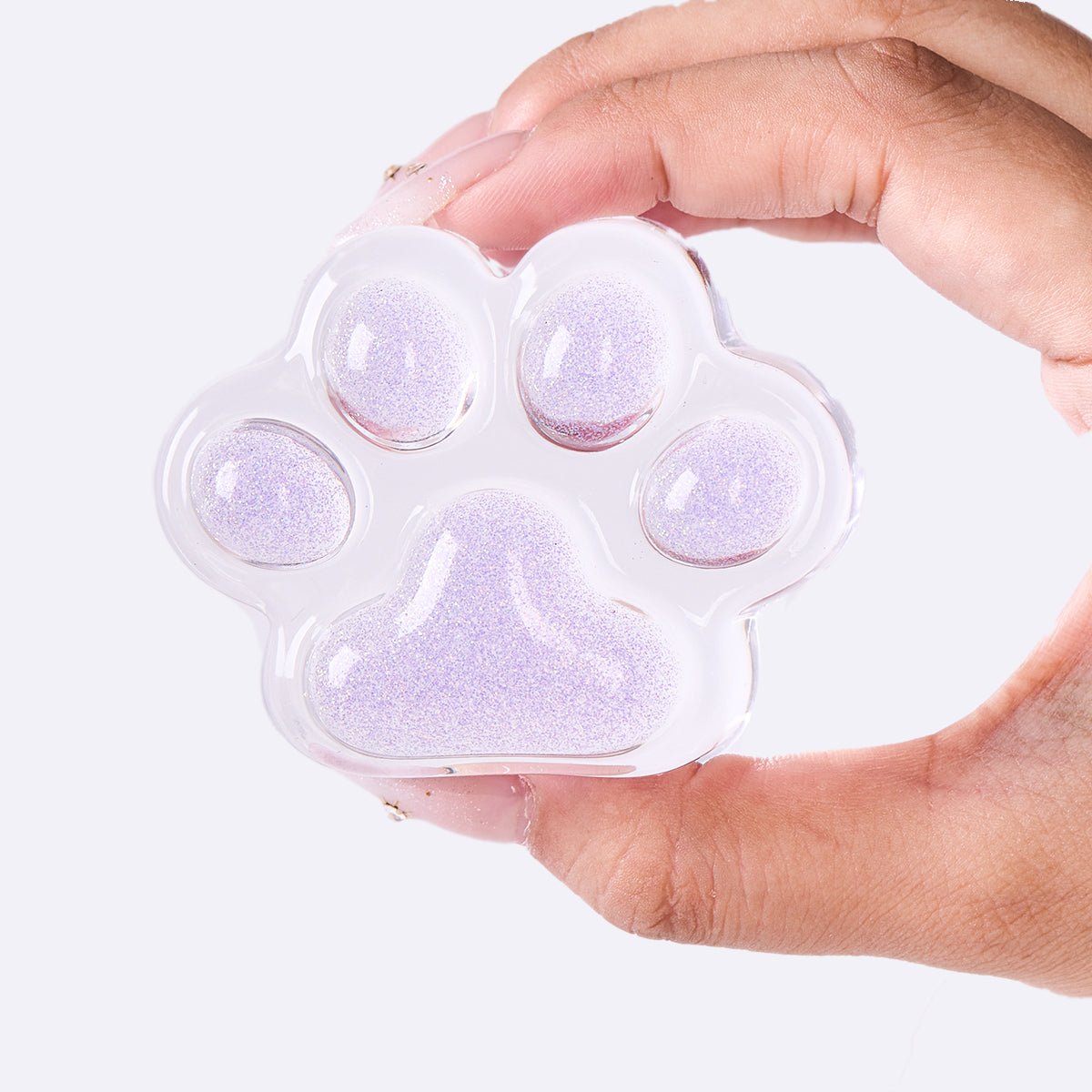 Glitter Clear-purple Paw Taba Squishy - Image 3