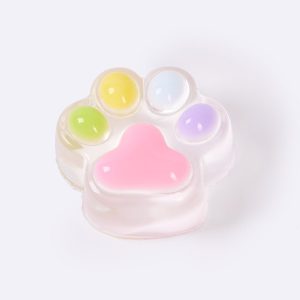 62g Transparent-colorful Paw Taba Squishy