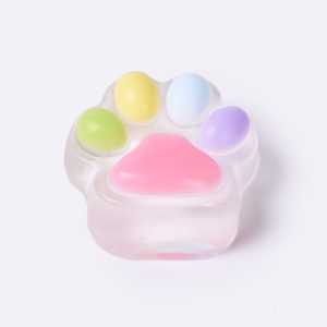 45g Transparent-colorful Paw Taba Squishy
