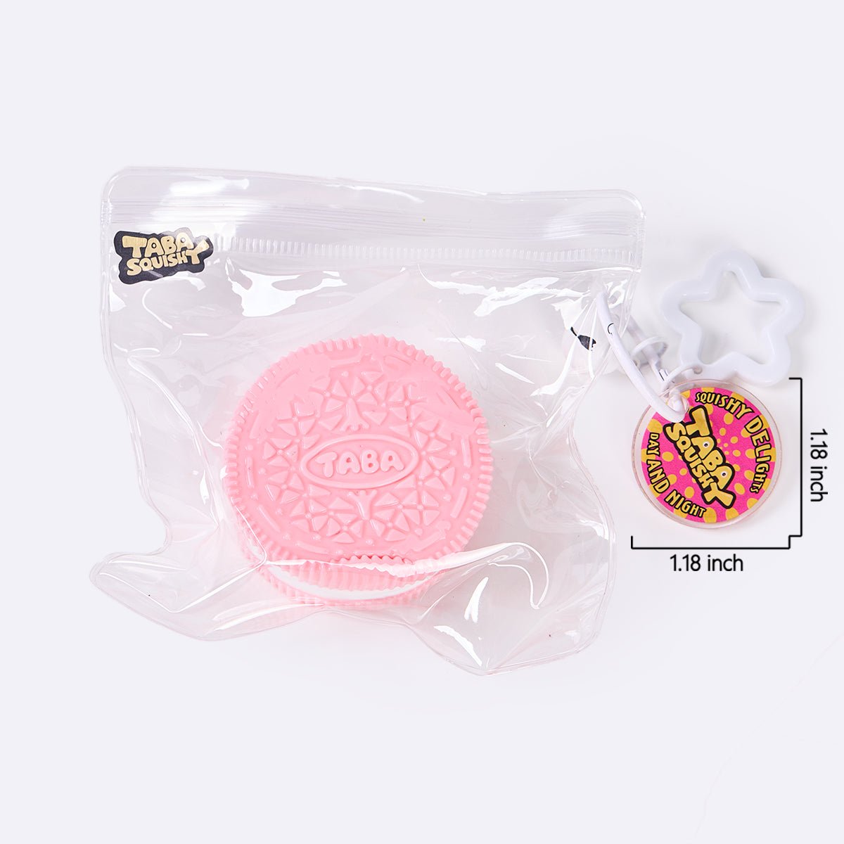 60g Pink-white Sandwich Cookie Taba Squishy - Image 6