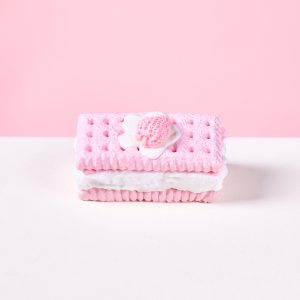 Pink Strawberry Sandwich Cookie Taba Squishy