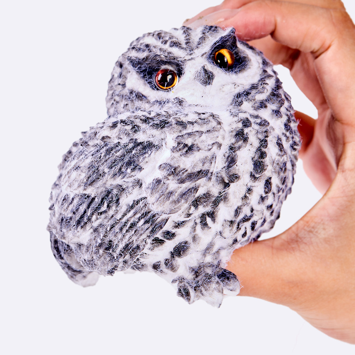 Flocked Gray Owl Taba Squishy - Image 4