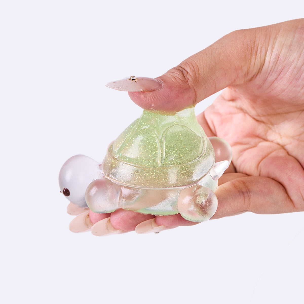 Glitter Clear-green Turtle Taba Squishy - Image 4